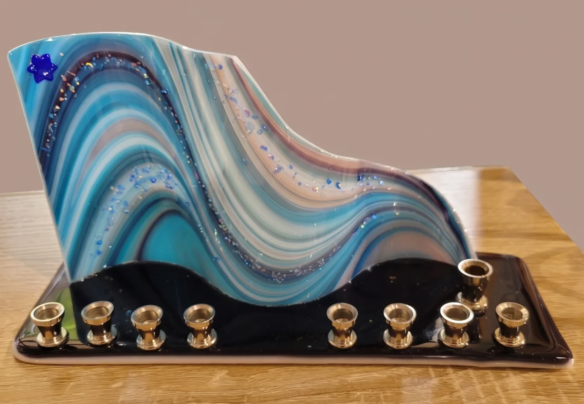 Blue Wave Menorah