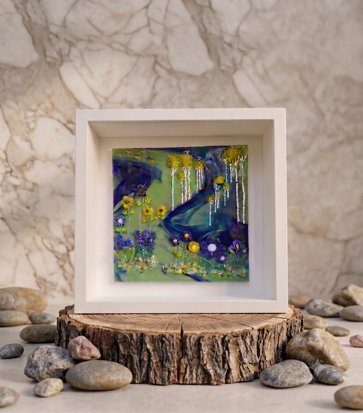 Enchanted Forest Bloom Birch Tree Scene