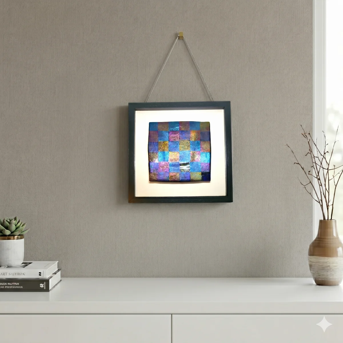 Prism Tapestry a Fused Glass Portrait